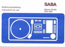 Saba Bedienungsanleitung für Stereo Studio RPC 963  Copy