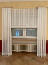 JAB Anstoetz Gardine weiß, Raffrollo mit 2 Seitenschals je 2,30m lang