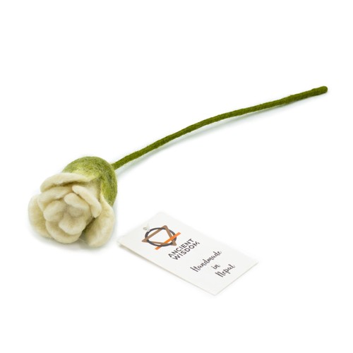Filzblumen weiße rosen - -,