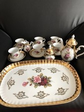 Kaffee- Mokkaservice HK Bavaria Germany Handarbeit 24 Karat Gold 