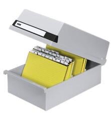 HAN Karteikasten A5 quer für 1.300 Karten lichtgrau Karteibox abnehmbarer Deckel