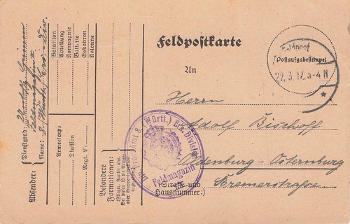 Feldpostkarte gelaufen an - feldpostkarte,,