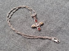 alte Kette + viktorianischer Anhänger - 925er Silber, Art Deco, Retro, Nachlass