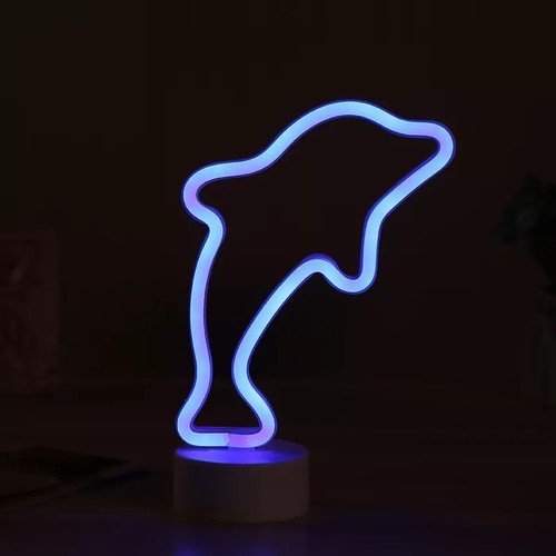 Neon led licht delfin blau - neon,