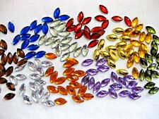 200 Acryl-Strass-Glitzersteine blattförmig zum Basteln 10x5mm viele Farben St17E