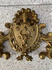 Supraporte Zierelement Wandelement Wappen Holz geschnitzt gefasst Antik Borgia ?