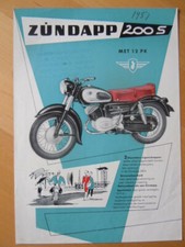 ZÜNDAPP 200 S  Prospekt  1957