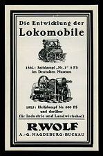 Reklame 1925 Lokomobile f. Industrie + Landwirtschaft  R. Wolf Magdeburg-Buckau