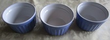 3 hellblaue Auflaufförmchen, unbenutzt, Durchmesser 9 cm, 5,5 cm hoch