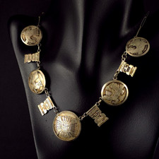 Kette azteken silber ornamente - kette,