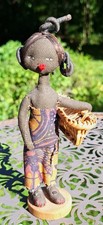 Trachten Puppe aus Zaire Afrika alte Handarbeit Stoff ca. 16cm Souvenir Sammler