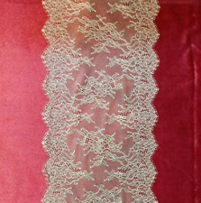 Elastische Spitzenborte Wimpernspitze Meterware 50 cm Gipüre Spitzenband Nude