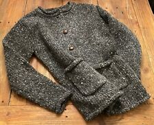 Irische Strickjacke 100% Merino-Tweedwolle Damen super soft Gr. S