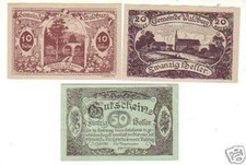 3 Banknoten Notgeld der