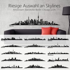 Skyline Wandaufkleber Wandtattoo New York Paris Rom Barcelona Istanbul London