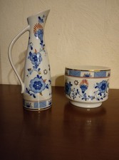 Vase und Dose Volkstedter Porzellan echt Kobalt "Made in GDR"