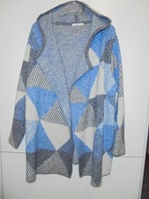 Cecil Strickjacke Cardigan m.Kapuze Gr.XL blau/grau Winter