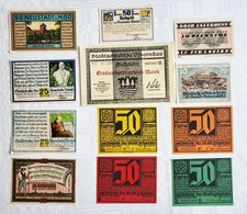 DR Notgeld 1921 Neustadt Meckl Salzbrunn Stotel Wallmitz Lingen Olbernhau Erfurt