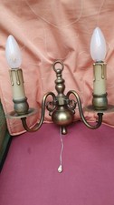 antike 2flammige Messing Wandleuchte 2 Arme, Jugendstil? Zugschalter