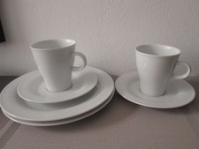 2x  Arzberg " MOVE  WEISS  GLATT  " Kaffeegedeck / 3 tlg. Porzellan Teller Tasse