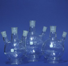 Rundkolben Zweihals- oder Dreihals-Rundkolben, Hals NS24/29 und NS14/23/ NS19/26