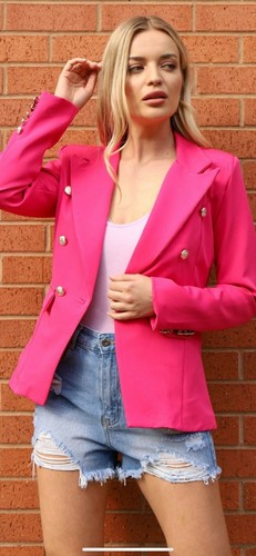 Damen gold knopf blazer - gold,