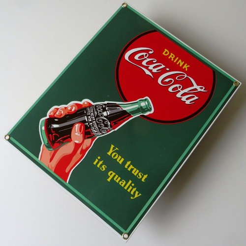 Coca cola altes emailschild - =,