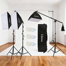 3x Profi Fotostudio Set Studioleuchte Studioset Softbox Galgenstativ mit Tasche