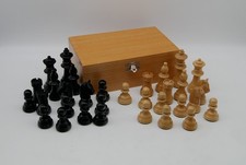 Schachfiguren aus Holz Königshöhe 7cm mit Holzschachtel