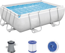 Bestway Power Steel Pool Rahmen 282X196X84CM Pumpe Filter Grau