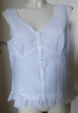 BACKSTAGE Leinentop Gr. L 40 weiß 100% Leinen 