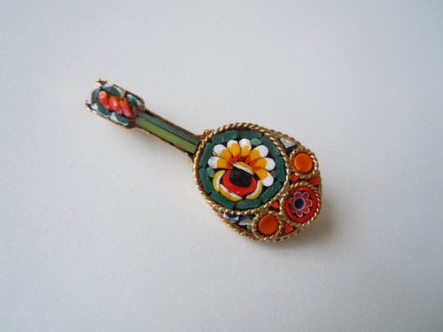 Antike brosche mikromosaik - brosche,