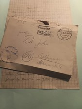 Feldpost--Brief mit Inhalt---gel-1945---Schöningen-Braunschweig