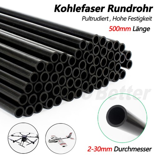 500mm cfk kohlefaser rundrohr - 500mm,