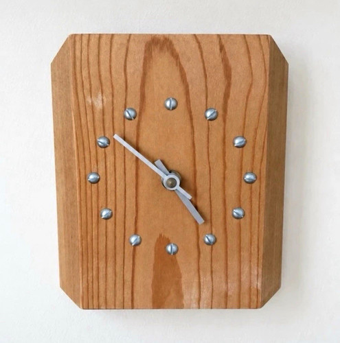 Holz wanduhr analog vieleckig - holz,