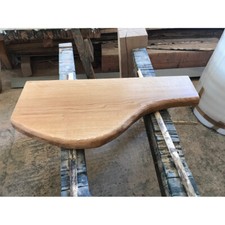 Waschtisch, Eiche, Regal, Brett, Massivholz, geölt, modellierte Baumkante, 80 cm