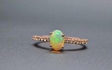 Schöne Feuer Opal Edelstein Ring 925 Sterlingsilber Peace Ring Hochzeit Schmuck