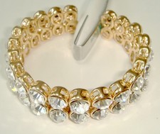ARMBAND ARMREIF 🚭18K GOLD PLATED •SWAROVSKI Elem.KRISTALL FLEXIBEL o.VERSCHLUSS