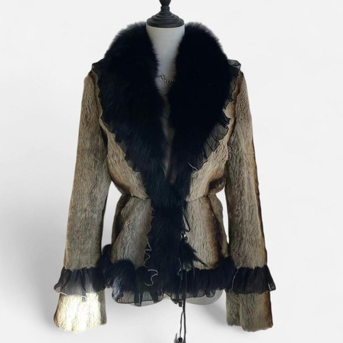 Damen kaninchenfellmantel mit - kaninchenfellmantel,