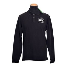 LA MARTINA Poloshirt Langarm Herren Polo L/S Hemd Piquet schwarz Regular Fit NEU