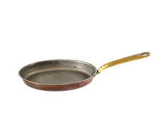 Kupferpfanne mit Messinggriff ♦ oval ca 29 x 19 cm ohne Stiel