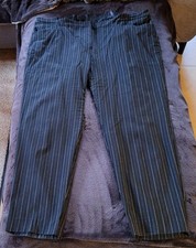 Hose elastisch mit Gummizug in schwarz/weiß-gestreift, Gr. 50