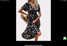 Damen-Sommerkleid Kleid Kleider Luftig Beschwingt Polyester X-XL Geblümt Neu ?