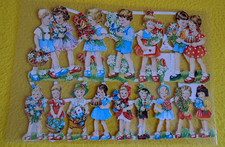 1x Poesiebilder Oblaten Kinder 7029 Nostalgie Menschen Glanzbilder Briefe Kuchen