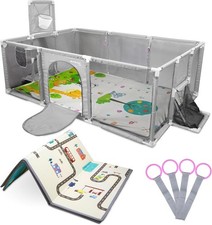 Großer Baby Laufstall grau