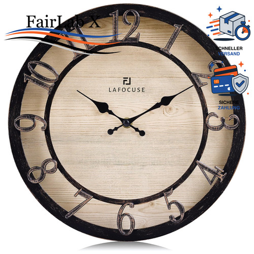 Wanduhr 30cm stille rustikal - wanduhr,