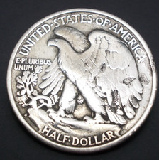 USA Half Dollar- Walking Liberty - Eagle -  Silber -  als Knopf umgearbeitet
