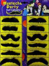 12 selbstklebende Bärte Bart Set für Kostüm Party Geburtstag Fasching Karneval