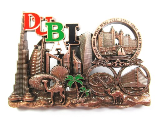 Dubai metall magnet souvenir - dubai,