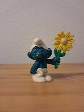 Peyo Schlumpf Schleich Bully Rendezvous, mit Gelber Blume